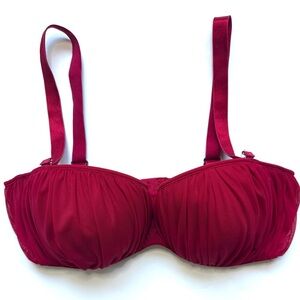 H&M Underwire Lined Strapless Red Bra 38D